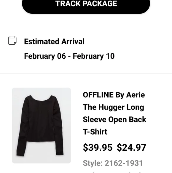 EUC Offline By Aerie The Hugger Long Sleeve Open Back Tee Shirt - Picture 7 of 7